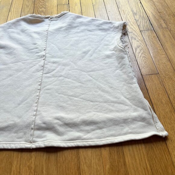 Papermoon Size S Oatmeal Fringed 100% Cotton Sleeveless Shirt - Picture 11 of 12